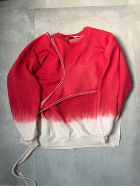 Ottolinger ‘Otto’ red and cream gradient cutout wrap sweatshirt